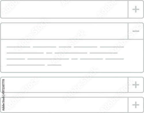 Modern user interface element showcasing an interactive and collapsible accordion menu for streamlined content presentation and intuitive website navigation design