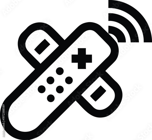 Black game controller with wifi on a white background