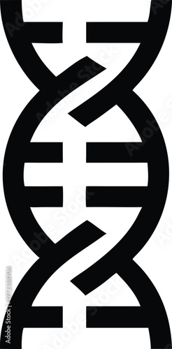 Black dna double helix on white background genetic