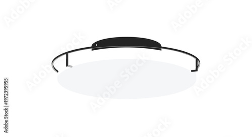 Modern Minimalist Black Ceiling Light Fixture Isolated on White