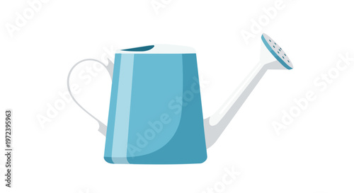 Blue Watering Can Illustration for Gardening and Plant Care