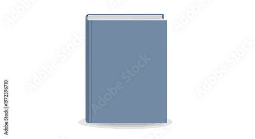 Minimalist Blue Book Illustration with Blank Cover for Design Mockup