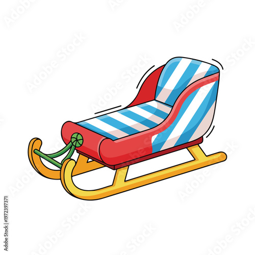 Colorful toy sled for children play.