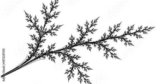 Photos Abstract branching fractal vector with organic recursive pattern and dynamic str