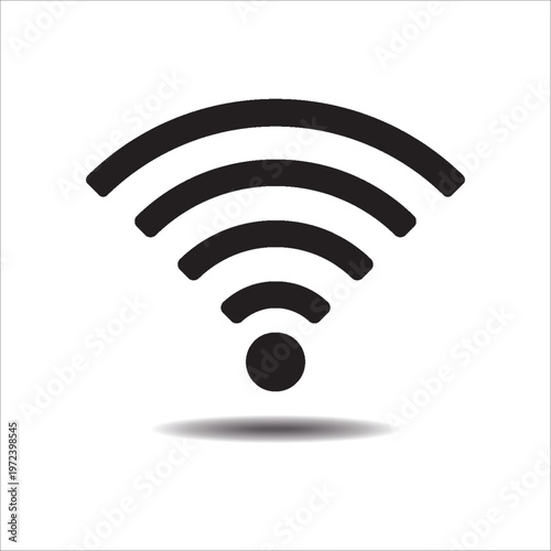 Black wifi icon. Vector symbol connection. Internet isolated sign. Modern signal wifi in flat style. Simple design concept. For web site mobile apps mobile and computer designation of wifi zone.eps 10