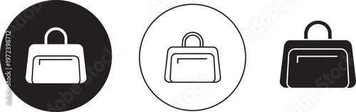 Three different styles of a briefcase icon