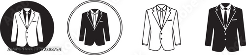 A set of four different jacket and suit designs