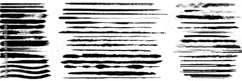 Beautiful Brushes vector collection. Grunge Elements - Brush strokes, ink paint brushes, grunge lines. Rectangle text box for social media and network. vector