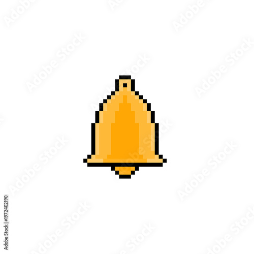 Golden Bell Pixel Art Notification Icon