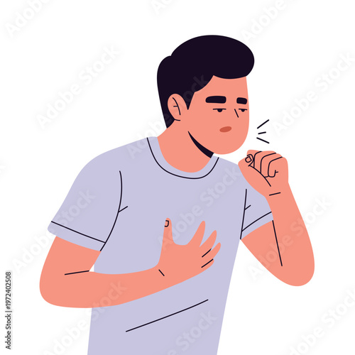 Flat vector illustration set of sick people with common illness symptoms. Modern minimal style, ideal for healthcare, medical awareness, seasonal illness, and hygiene concept visuals.