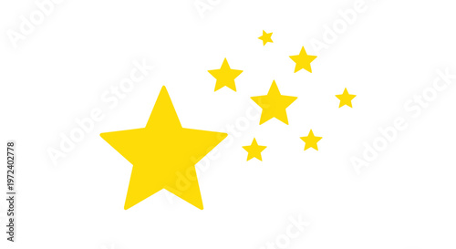 Bright yellow stars sparkling on a clean white background, symbolizing success and celebration.