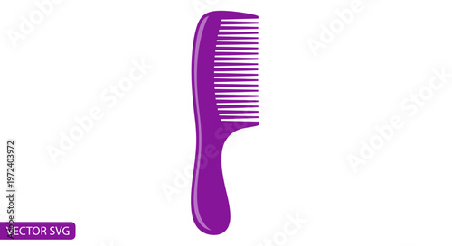 Purple Hair Comb Vector Icon - Simple and Elegant Styling Tool
