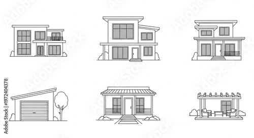 House Architectural Line Drawings.