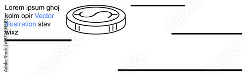 Financial apps, digital economy, online payments, cryptocurrency, fintech trends, and wealth management. A currency coin with text elements around it. Financial apps and digital economy concept