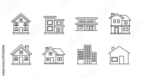 House Architecture Line Drawings.