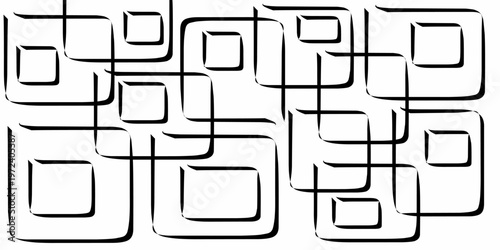 Hand drawn abstract rectangular box. Square box background with overlapping corners.