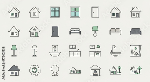 House Building Architecture Icons.