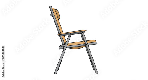 Modern Folding Chair Illustration Side View