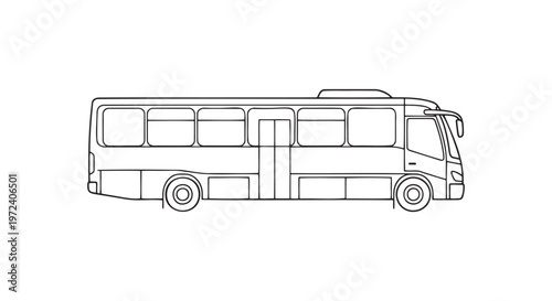 Line drawing of a passenger bus