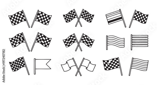 Collection of racing and striped flags