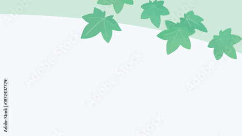 かわいい青紅葉の背景（16:9）ベクター｜初夏の和風バナー・動画・プレゼン素材