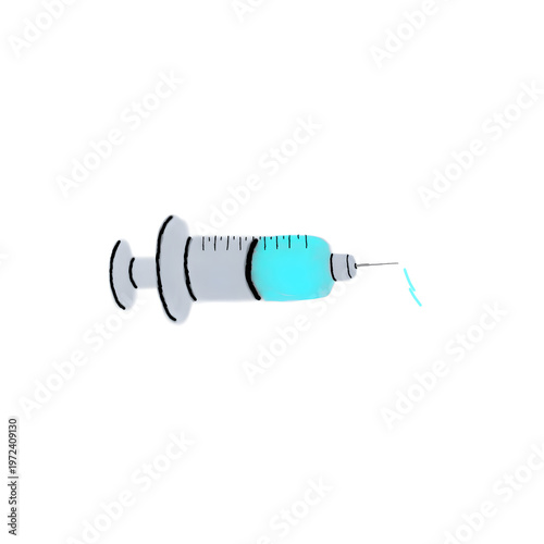 Medical Syringe Simple Illustration – Injection Needle Healthcare Equipment 
