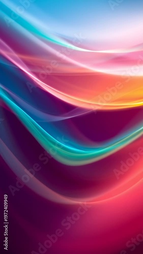 Abstract background blurred multicolored light bright gradient neon wave fluid smooth curve vibrant glow energetic mood