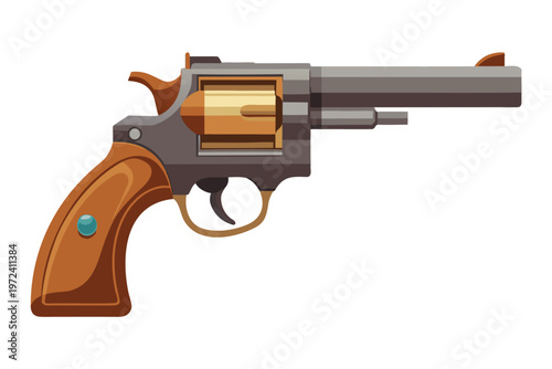Revolver pistol displayed against plain white background