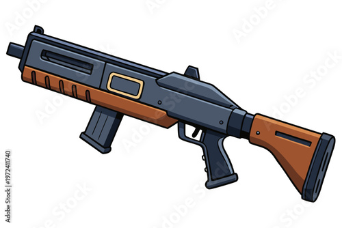 Compact carbine angled diagonally on white background