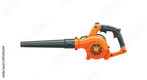 Orange Leaf Blower Isolated on White Background