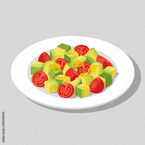 Delicious avocado and tomato salad.