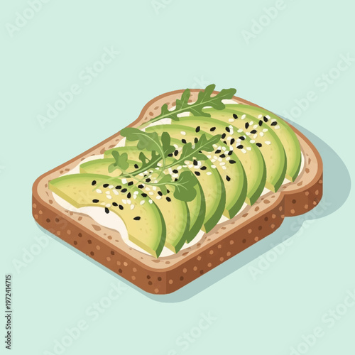Delicious avocado toast with sesame seeds.