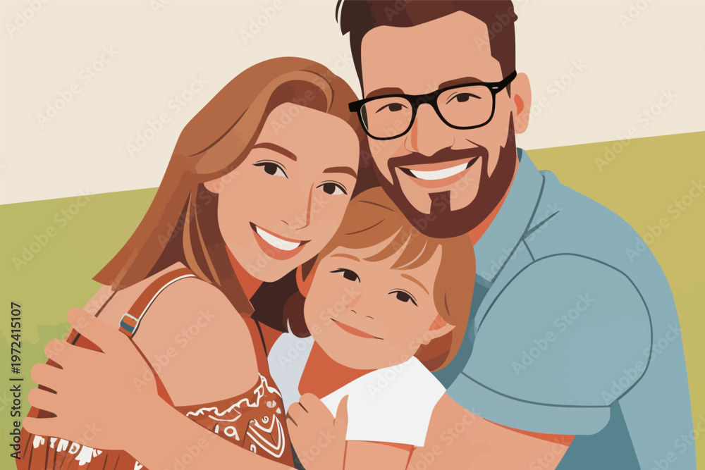 Obraz premium Family enjoys time together outdoors with smiles and joy on a sunny day