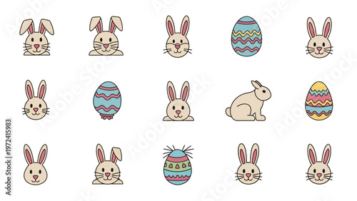 Easter Bunny Eggs Collection.