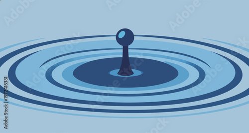 Droplet creates ripples in calm water during daytime in a close-up