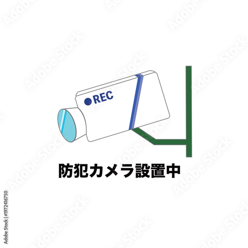 Security Camera in Operation Set CCTV Surveillance Recording Warning Protection Illustration