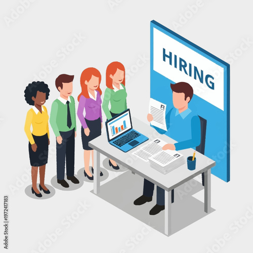 Business people interviewing and hiring new staff.