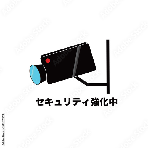 Security Camera in Operation Set CCTV Surveillance Recording Warning Protection Illustration