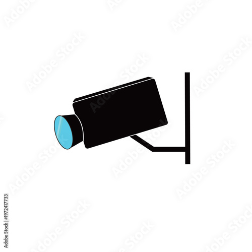 Security Camera in Operation Set CCTV Surveillance Recording Warning Protection Illustration