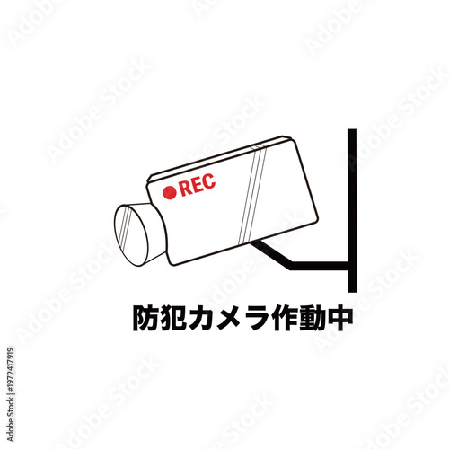 Security Camera in Operation Set CCTV Surveillance Recording Warning Protection Illustration