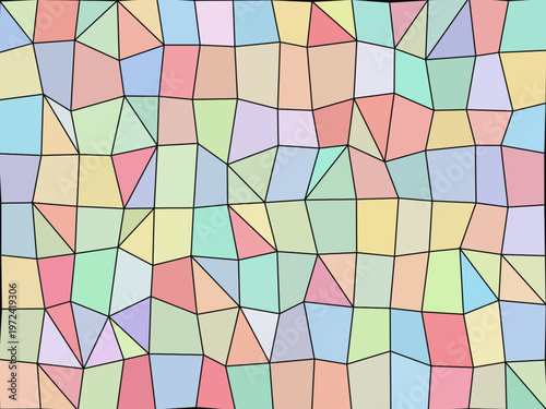 Jewel Tone Stained Glass Geometric Cells Decorative Art Design