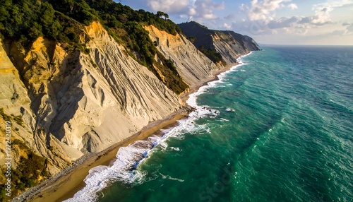 Coastal Cliffs and Turquoise Waters - A Scenic Landscape.