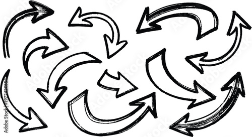 vector illustration of an arrows icon set on png background