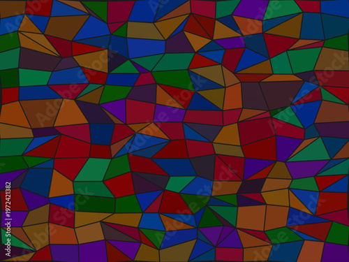 Gothic Stained Glass Window Colorful Polygon Mosaic Wallpaper