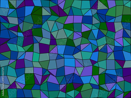 Bold Stained Glass Mosaic Vivid Colors Dark Leading Background