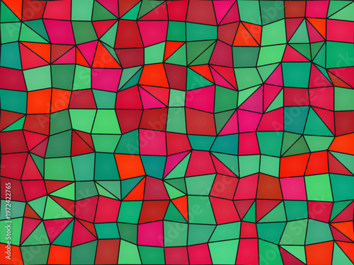 Colorful Stained Glass Window Mosaic Pattern Abstract Background