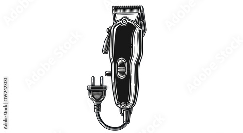 Vintage Hair Clipper with Power Cord and Plug, Retro Barber Tool