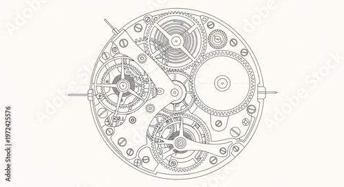 Intricate Mechanical Watch Gears.