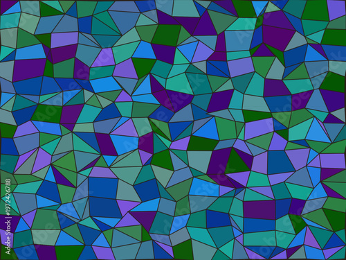 Bold Stained Glass Mosaic Vivid Colors Dark Leading Background