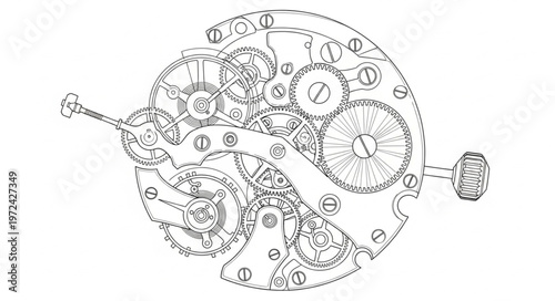 Mechanical Clockwork Gear System.